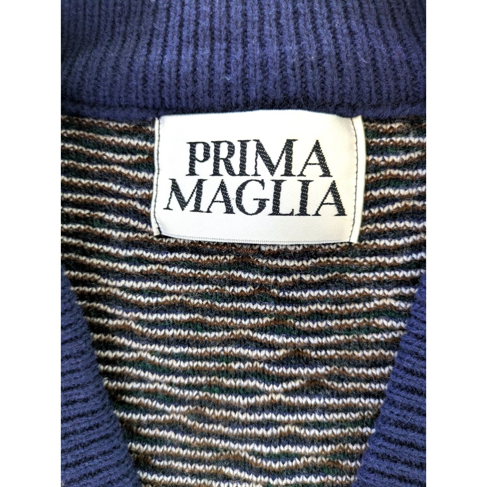Prima Maglia Vintage Wool Blend Cardigan Sweater Mens Medium Blue Green USA Made - Picture 5 of 7